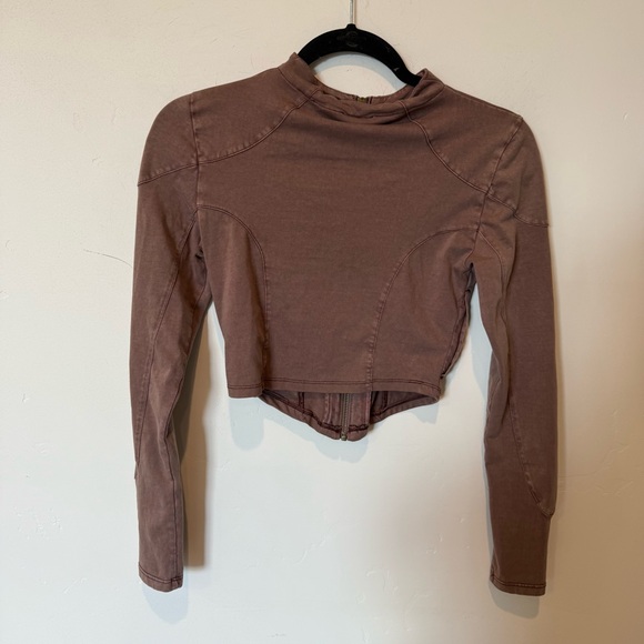 Urban Outfitters Out From Under Brown Cropped Zip Jacket Womens Size Medium Boho - Picture 8 of 9